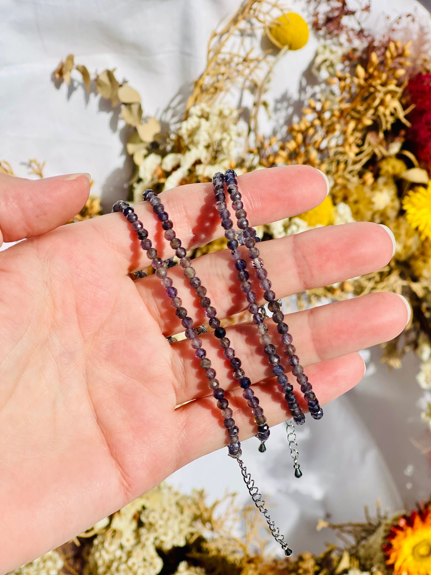 Iolite Faceted Bead Bracelet