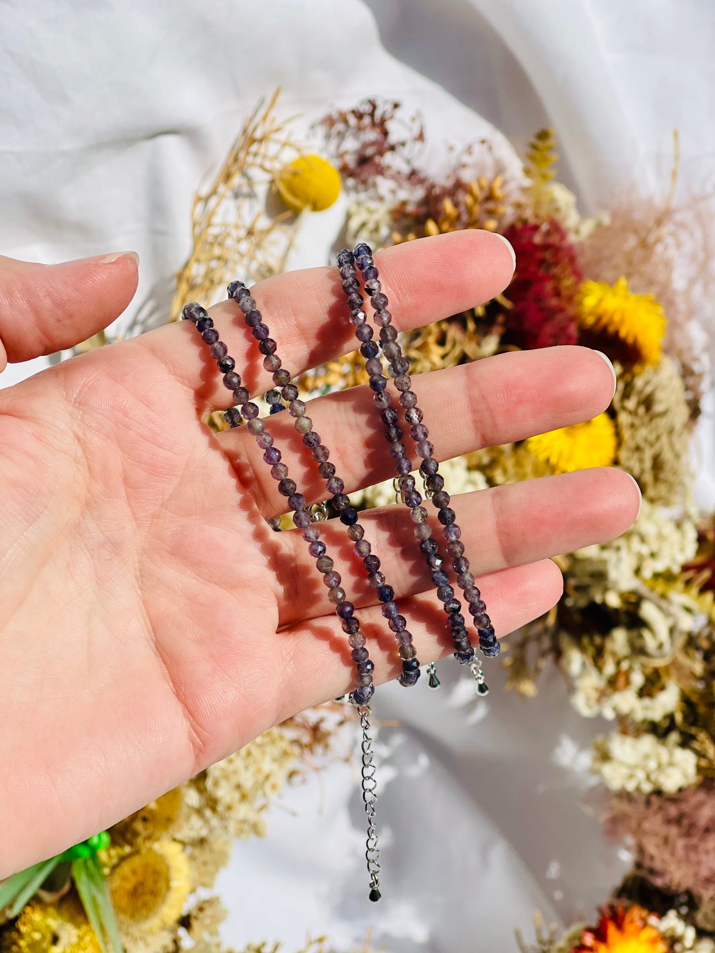 Iolite Faceted Bead Bracelet