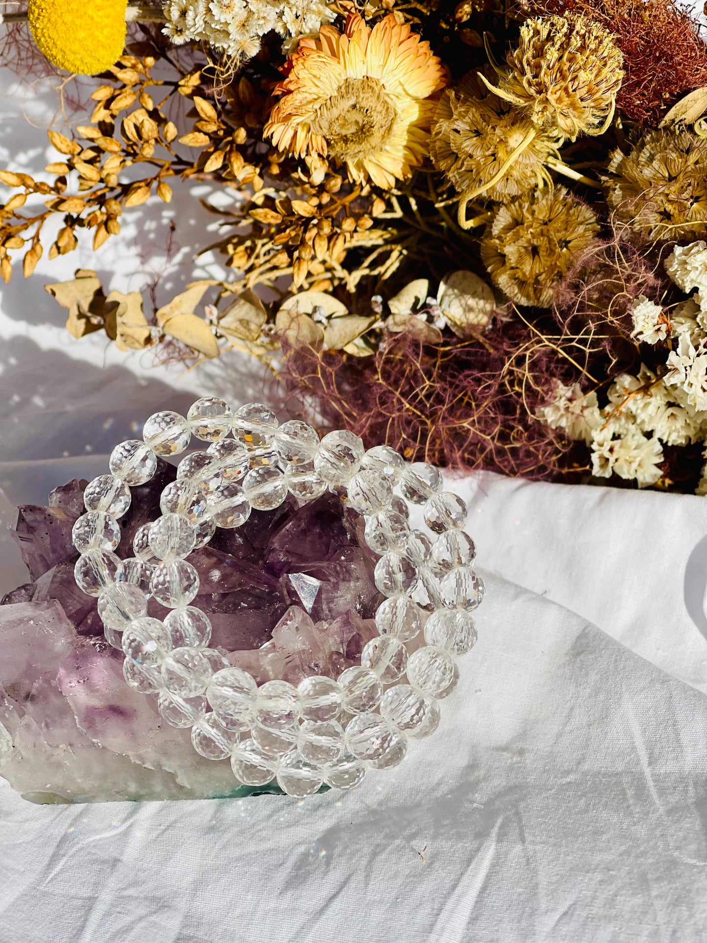 Clear Quartz Faceted Bracelet