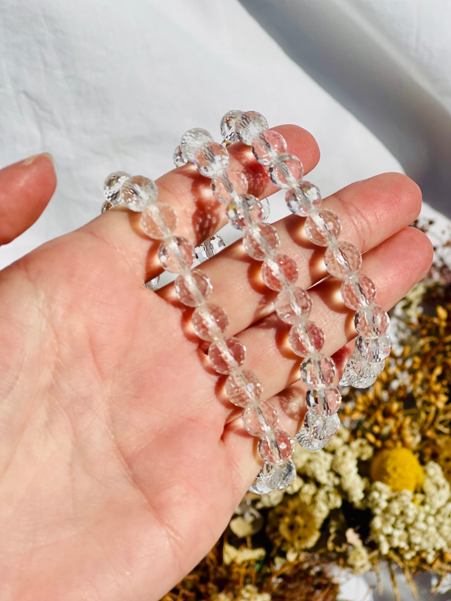 Clear Quartz Faceted Bracelet