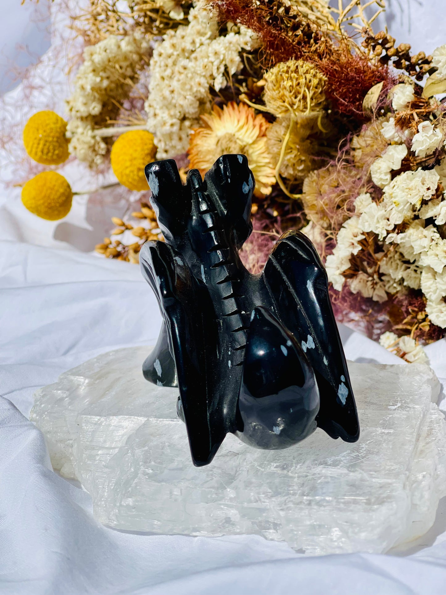 Snowflake Obsidian Flying Dragon