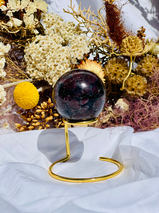 Astrophyllite & Garnet Sphere