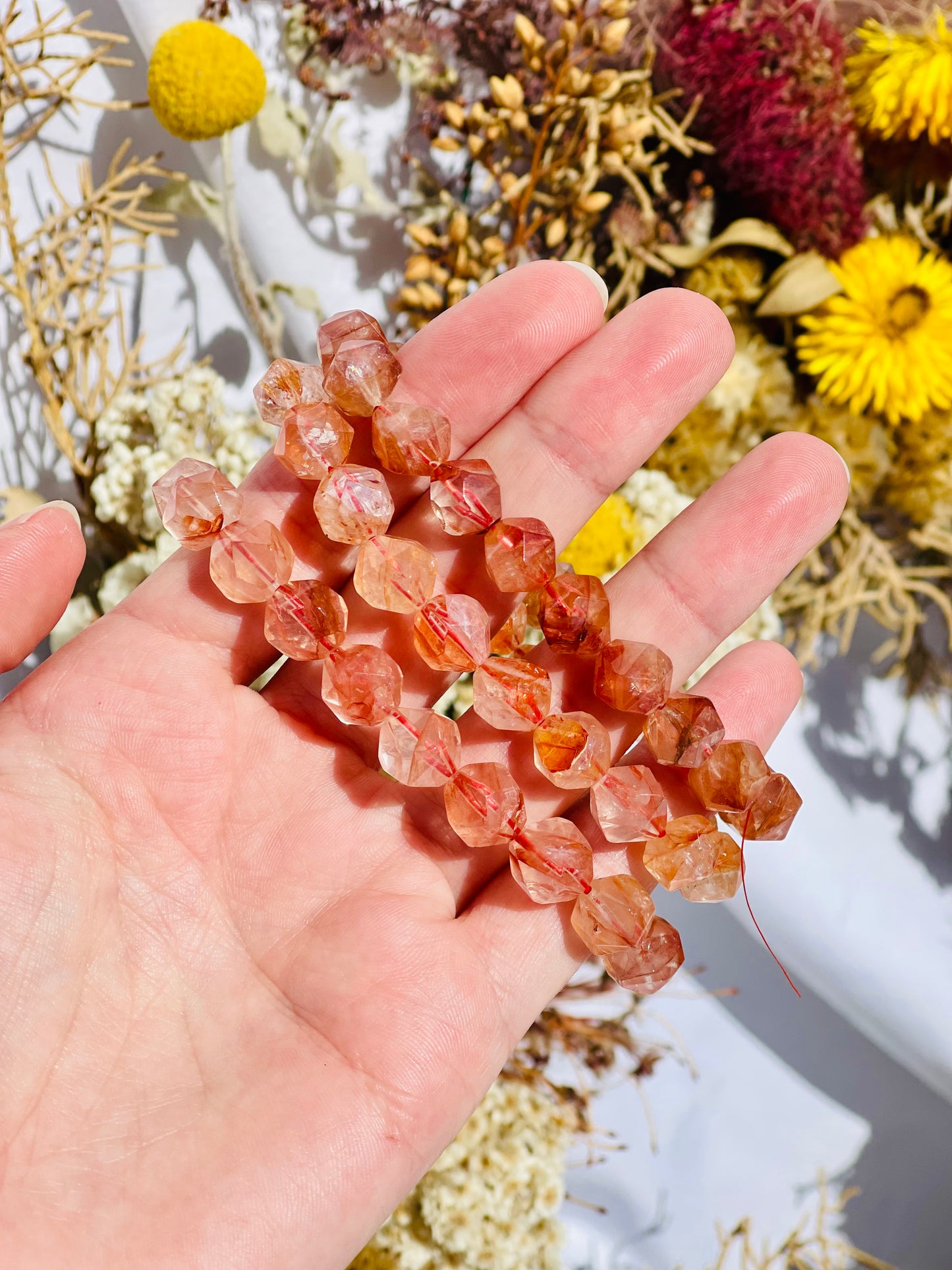 Fire Quartz Faceted Bracelet