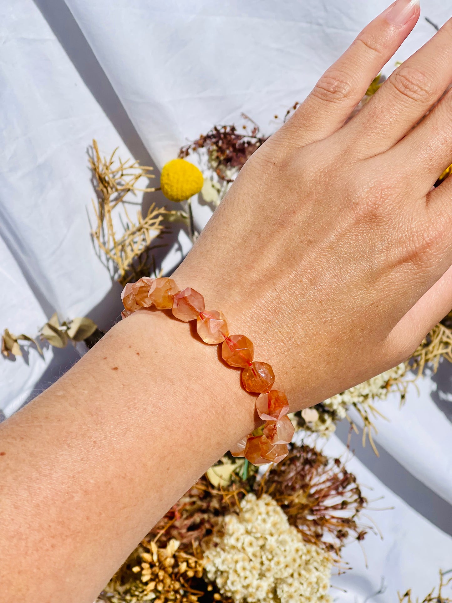 Fire Quartz Faceted Bracelet