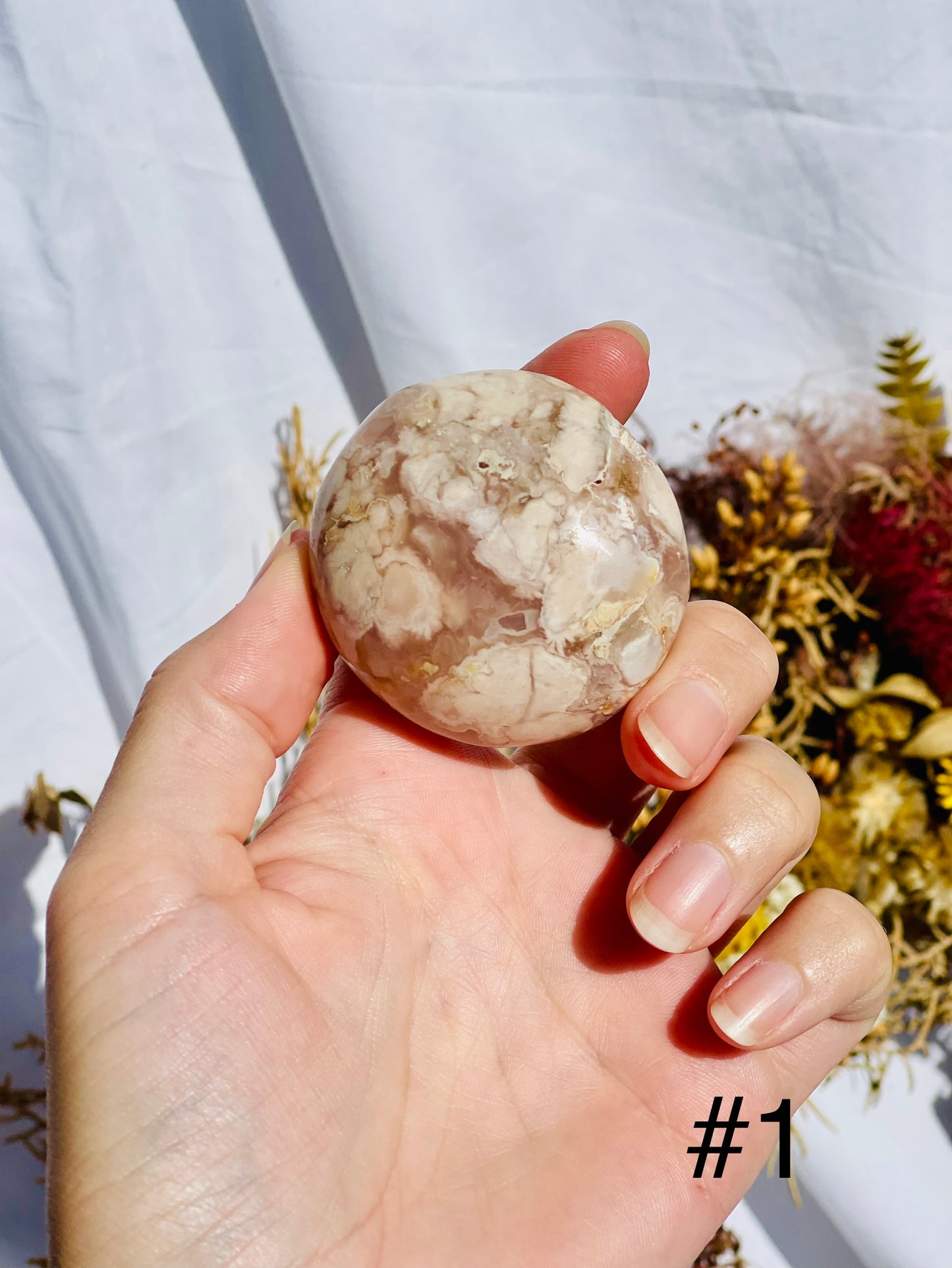 Flower Agate Palmstone