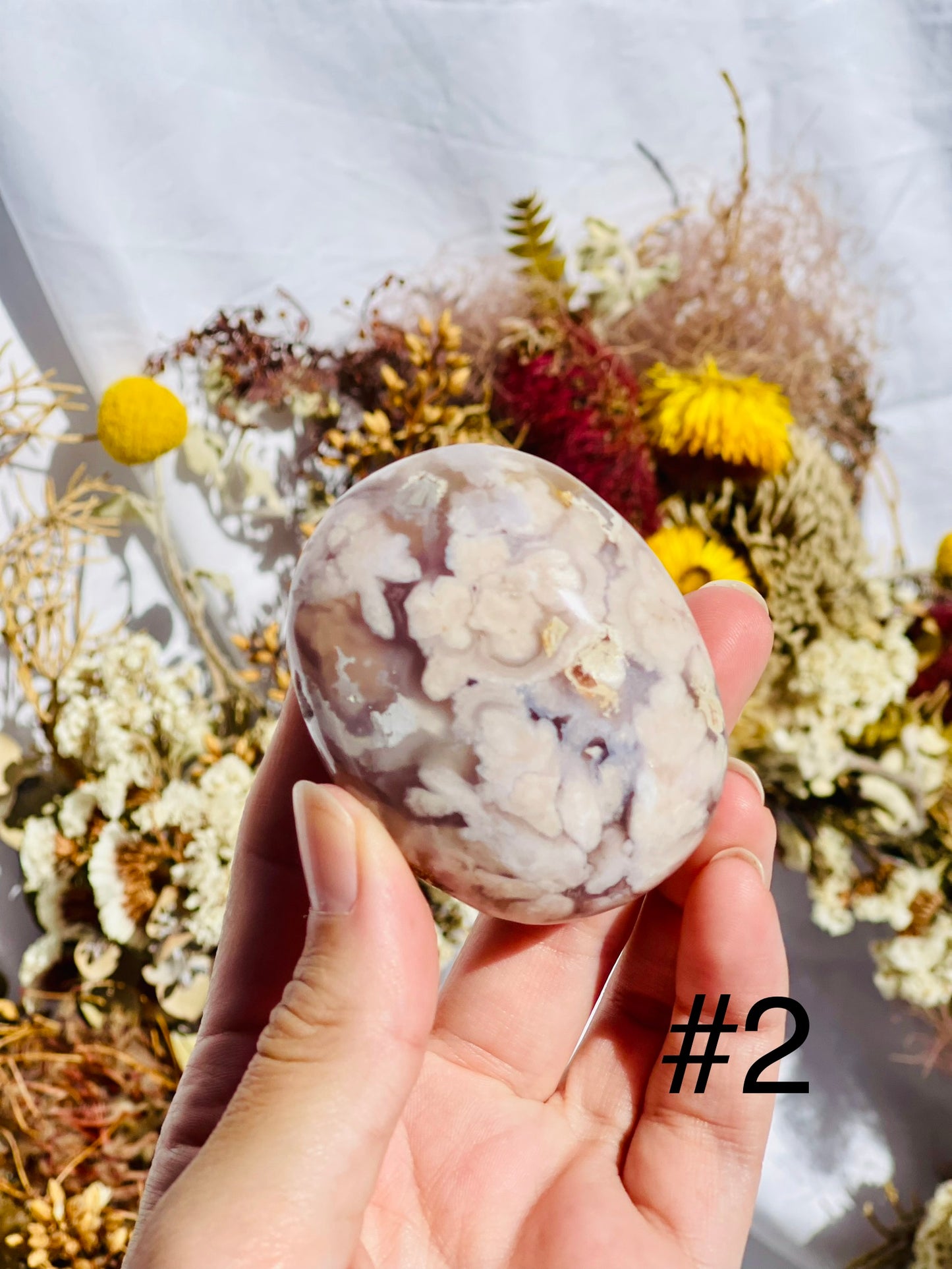 Flower Agate Palmstone
