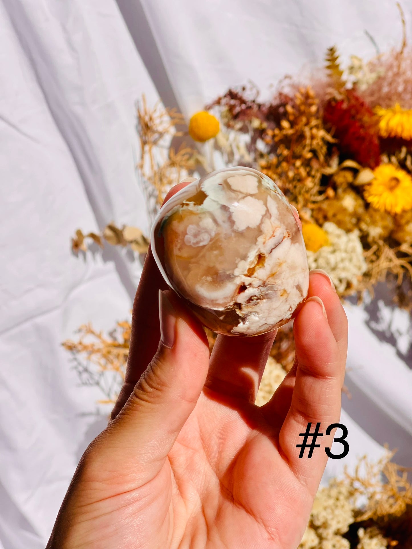 Flower Agate Palmstone