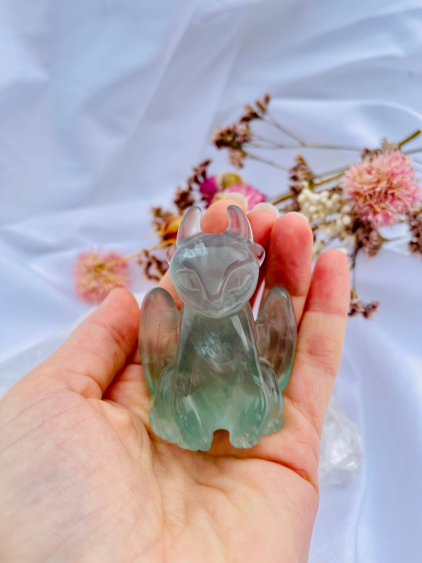 Green Fluorite Toothless Dragon