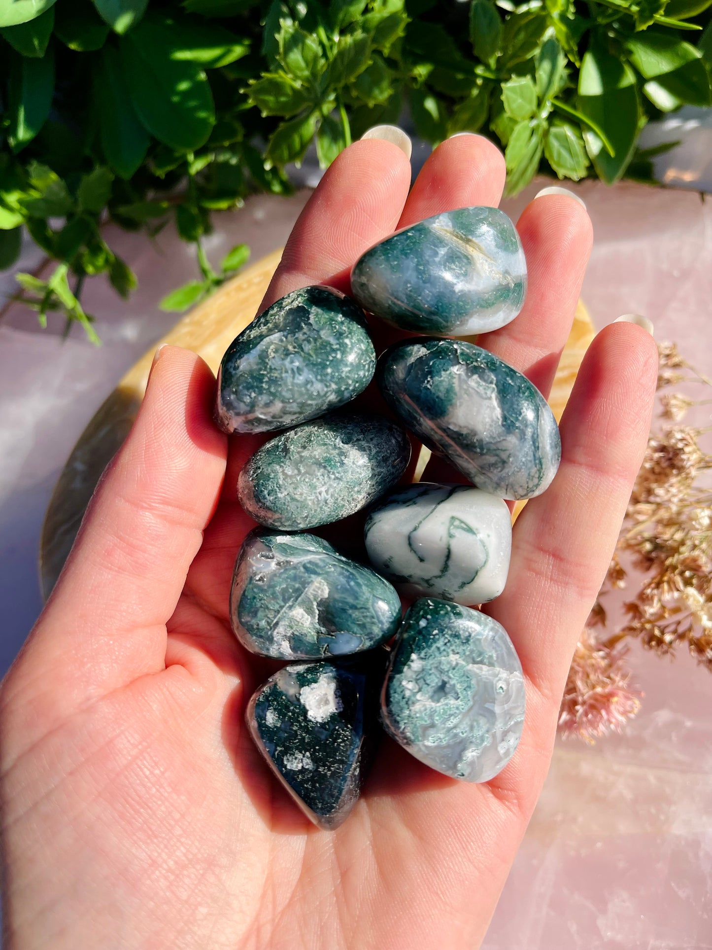 Moss Agate Tumble
