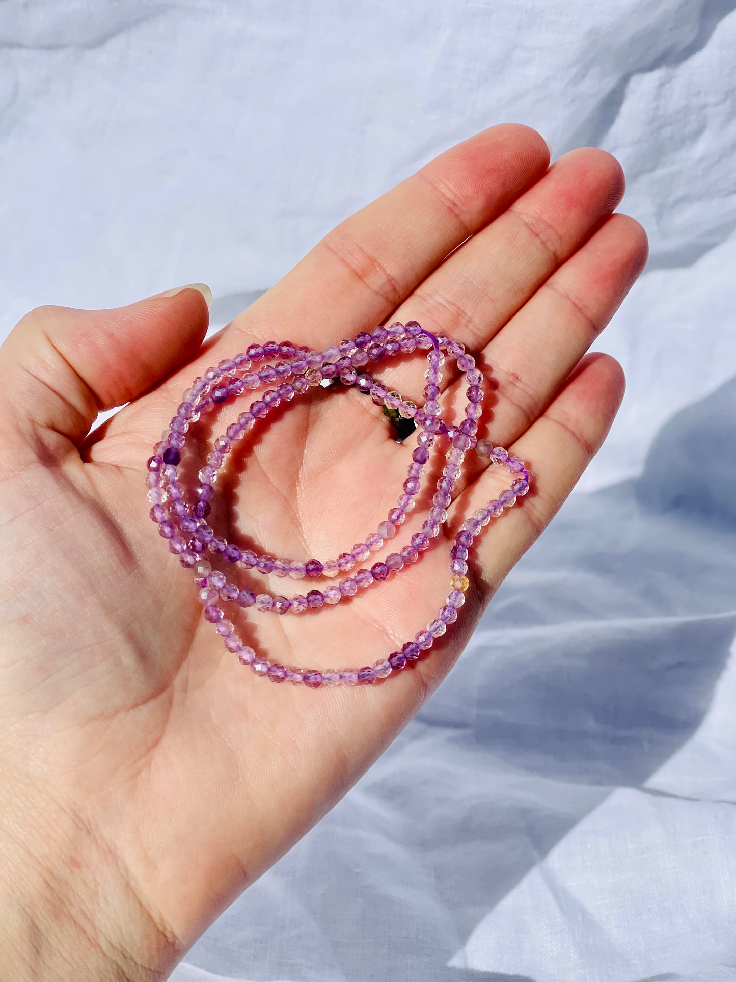 Amethyst Faceted Bead Wrap Bracelet