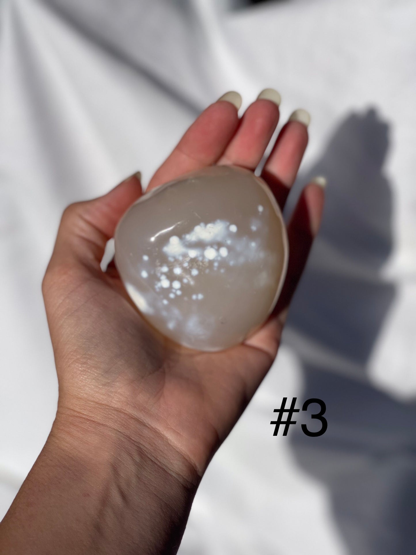 Pale Orca Agate Palm Stones
