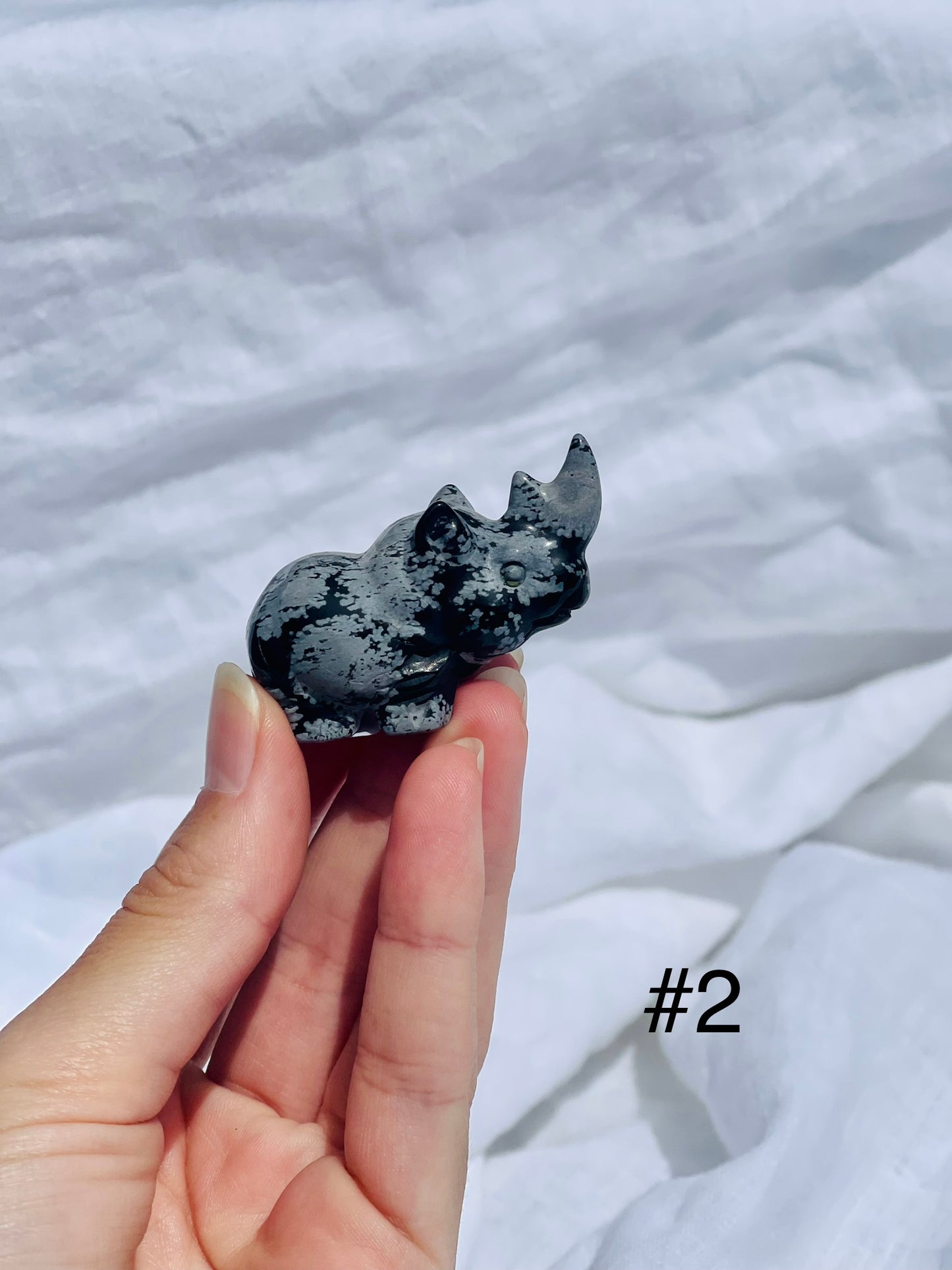 Snowflake Obsidian Rhino