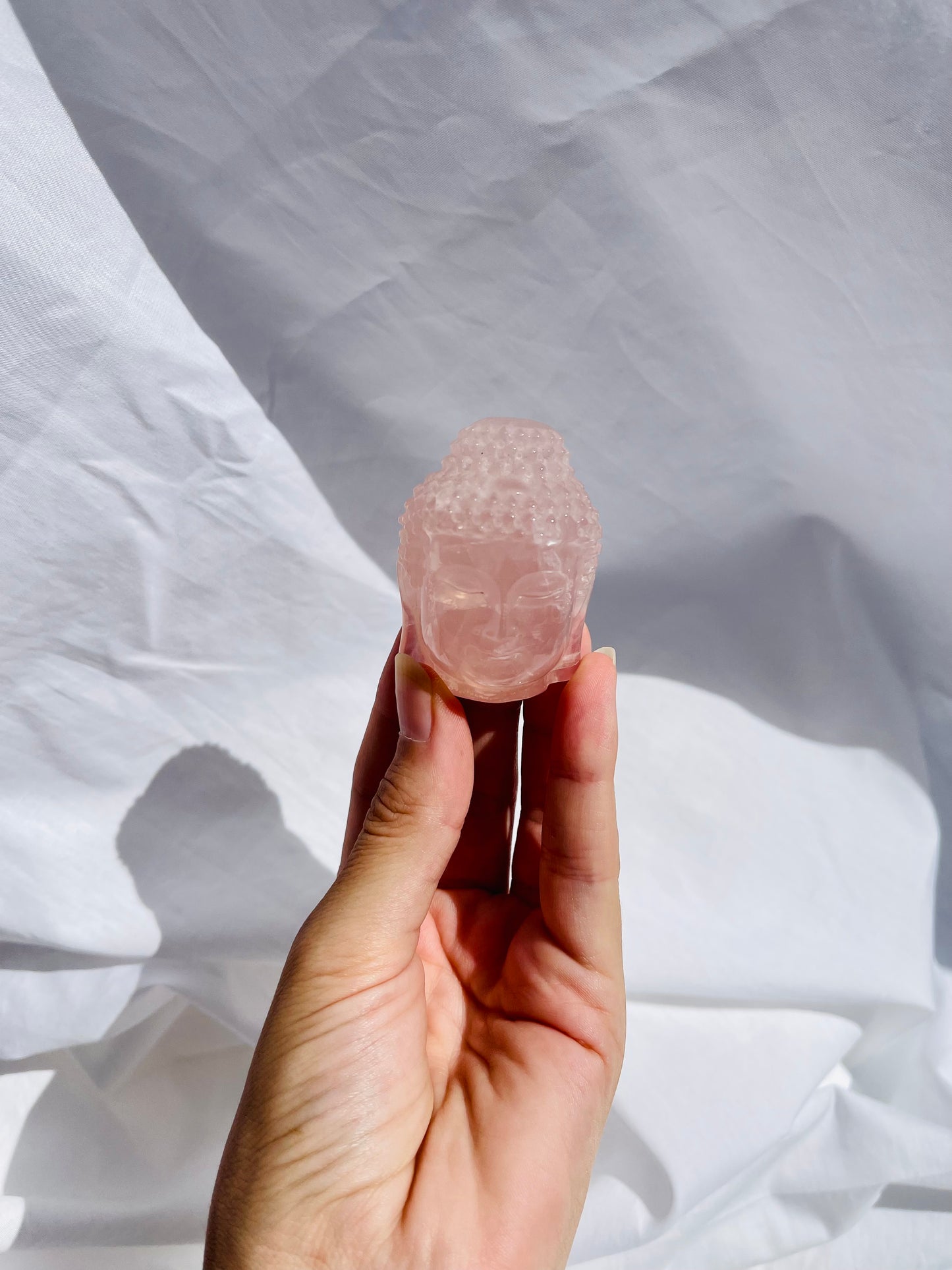 Rose Quartz Buddha Head