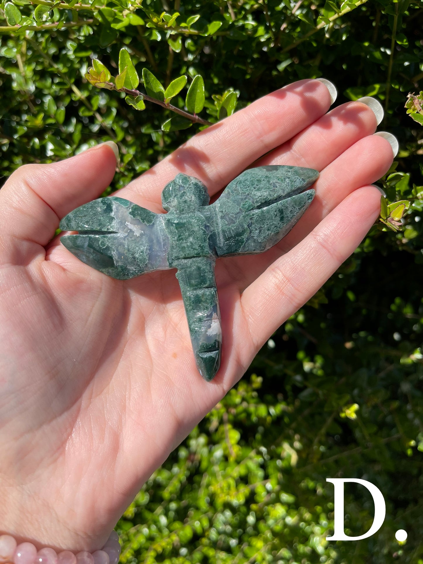 Moss Agate Dragonfly