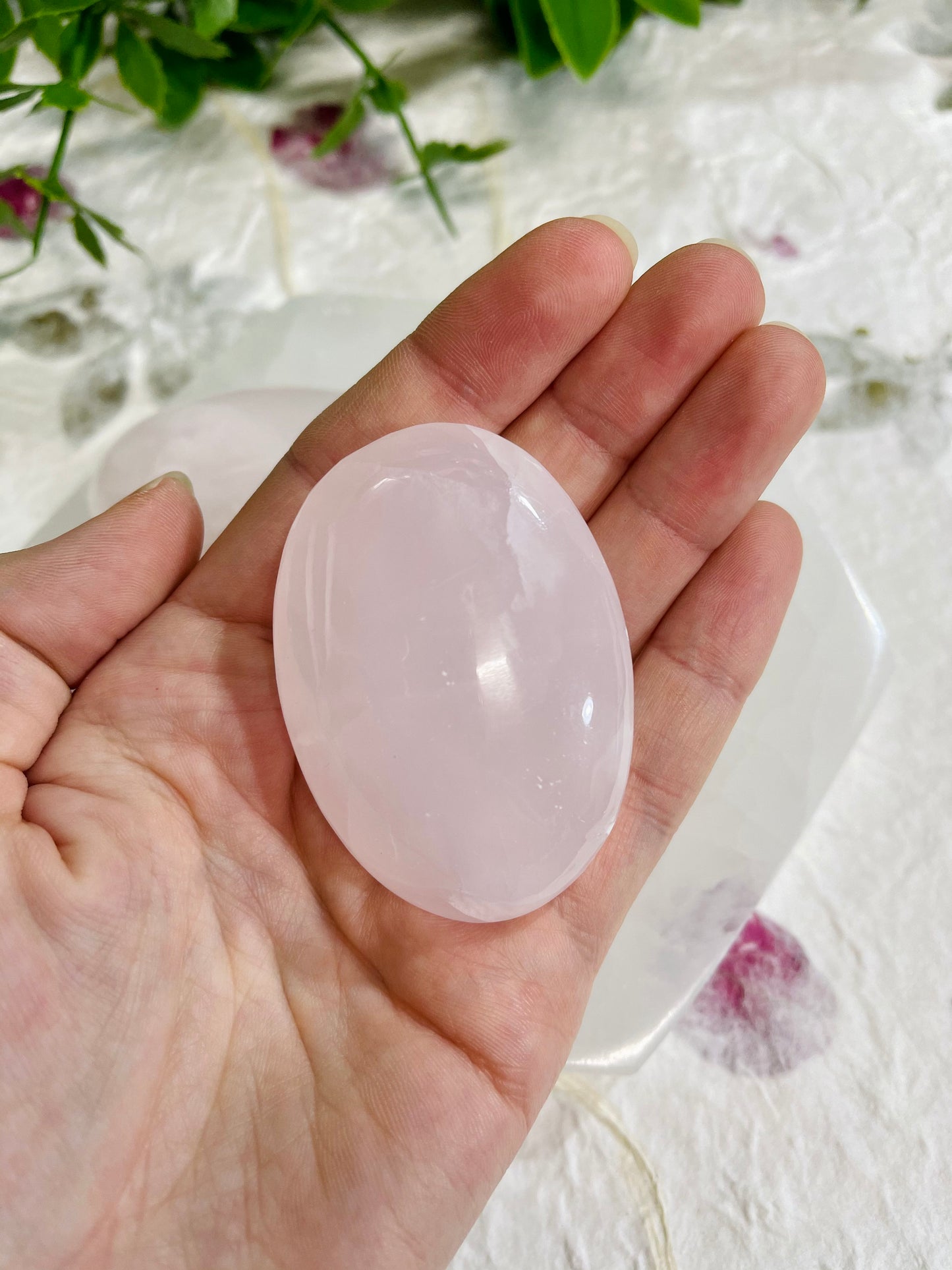 Mangano Pink Calcite Palmstone
