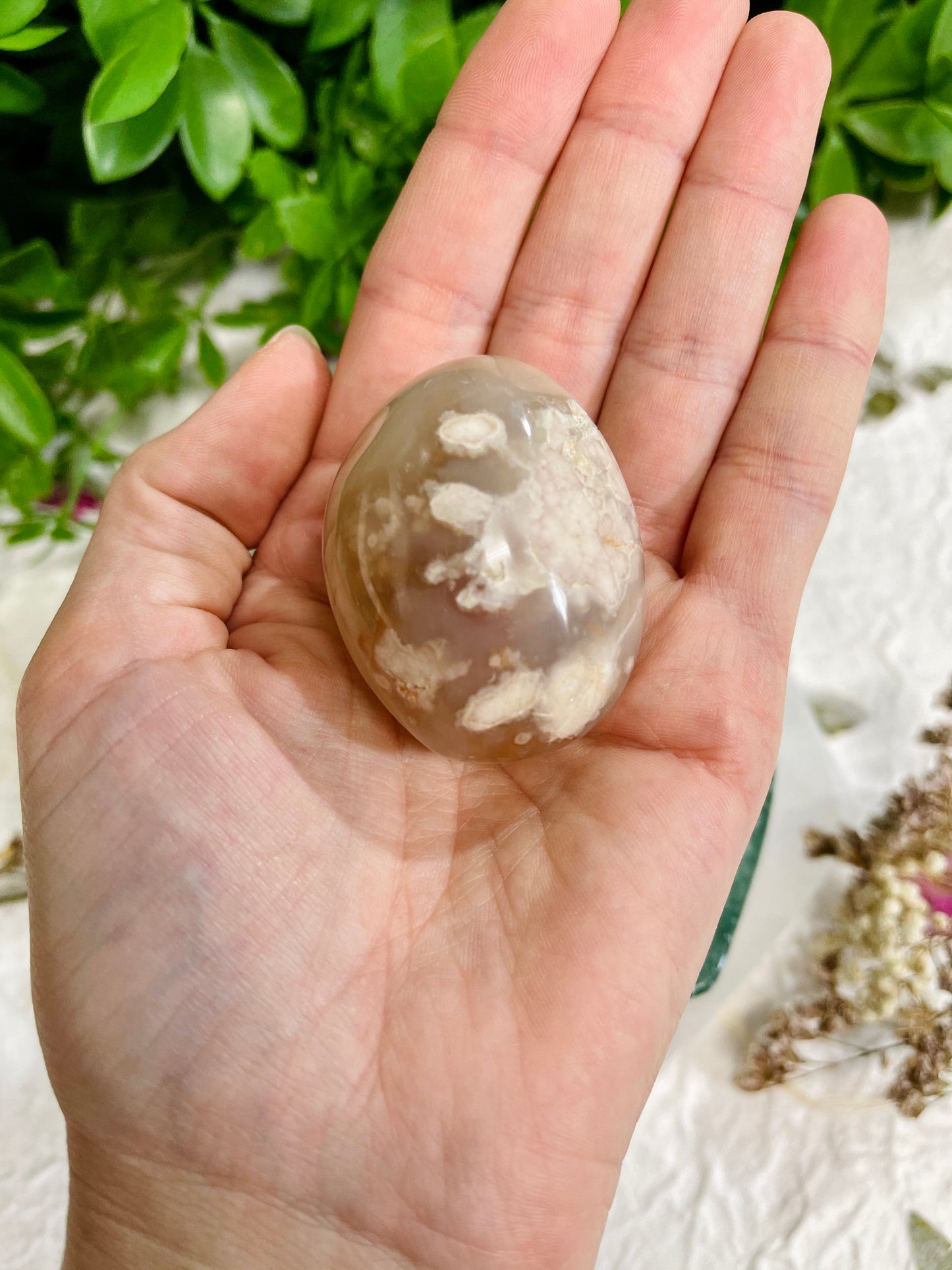 Flower Agate Palmstone