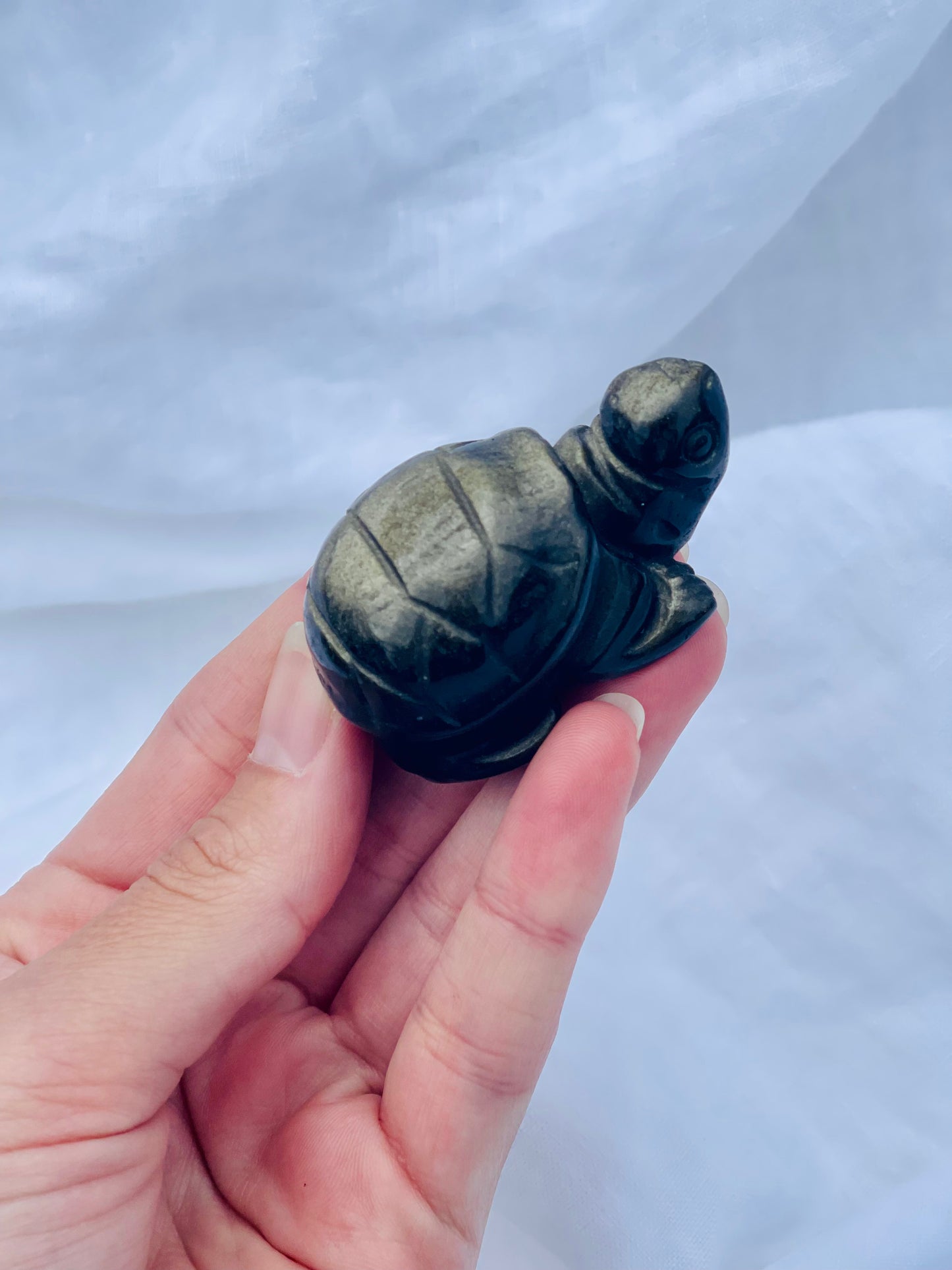 Golden Sheen Obsidian Turtle
