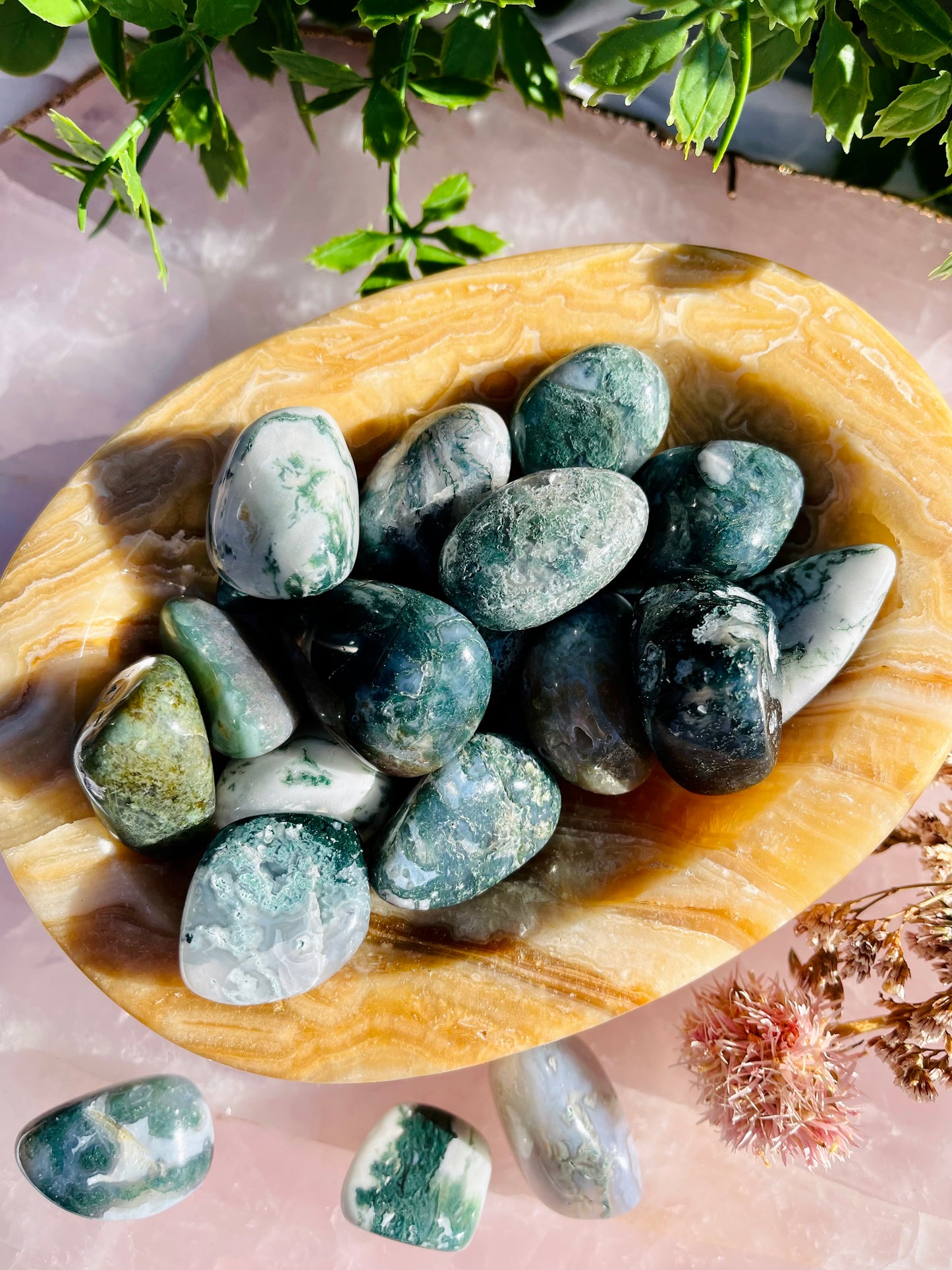 Moss Agate Tumble