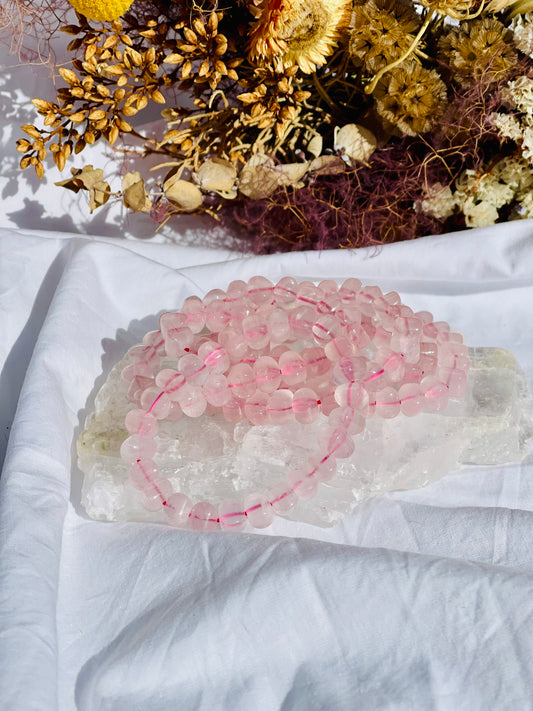 Rose Quartz Bracelet | Cubic Bead