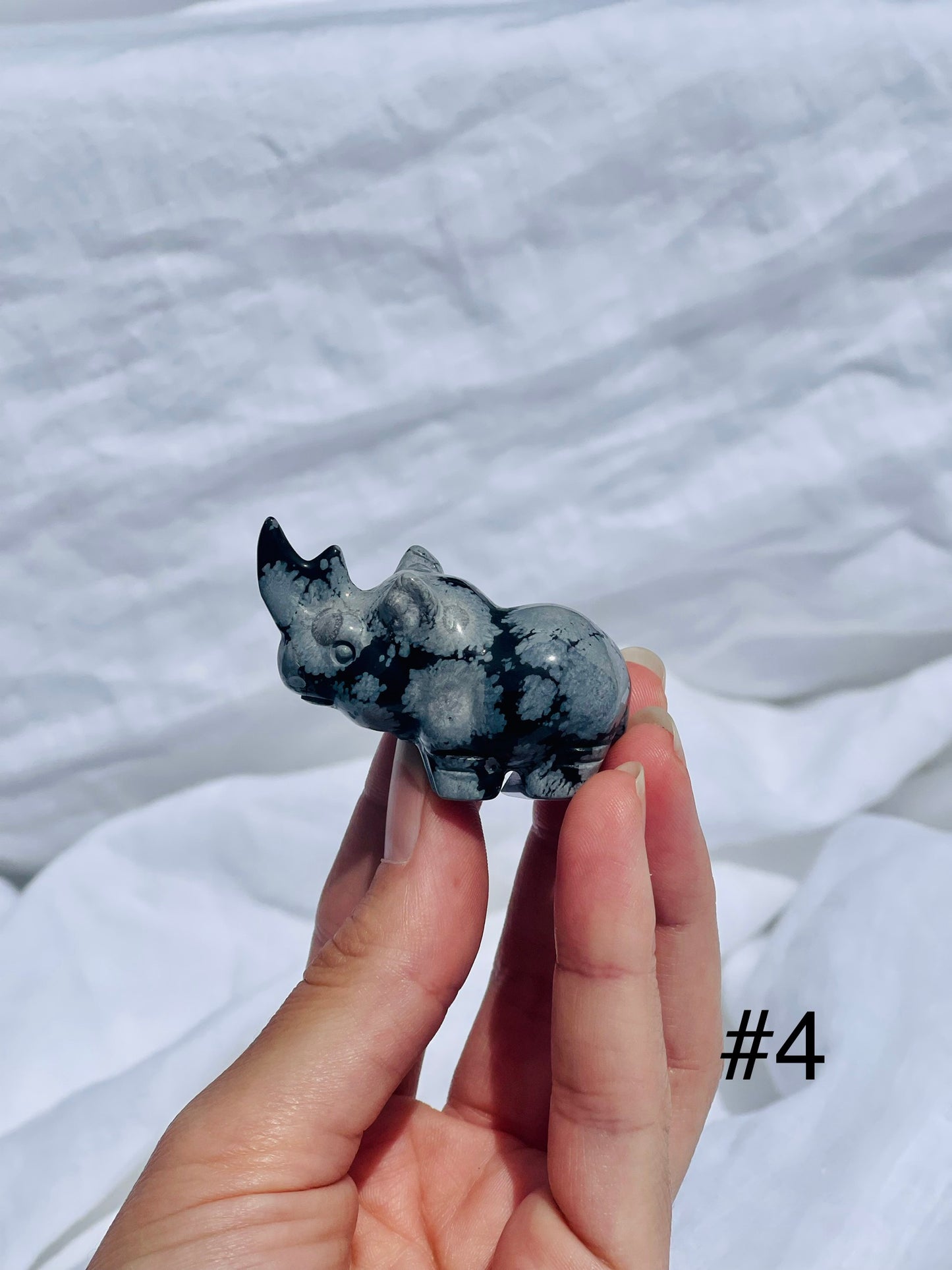 Snowflake Obsidian Rhino