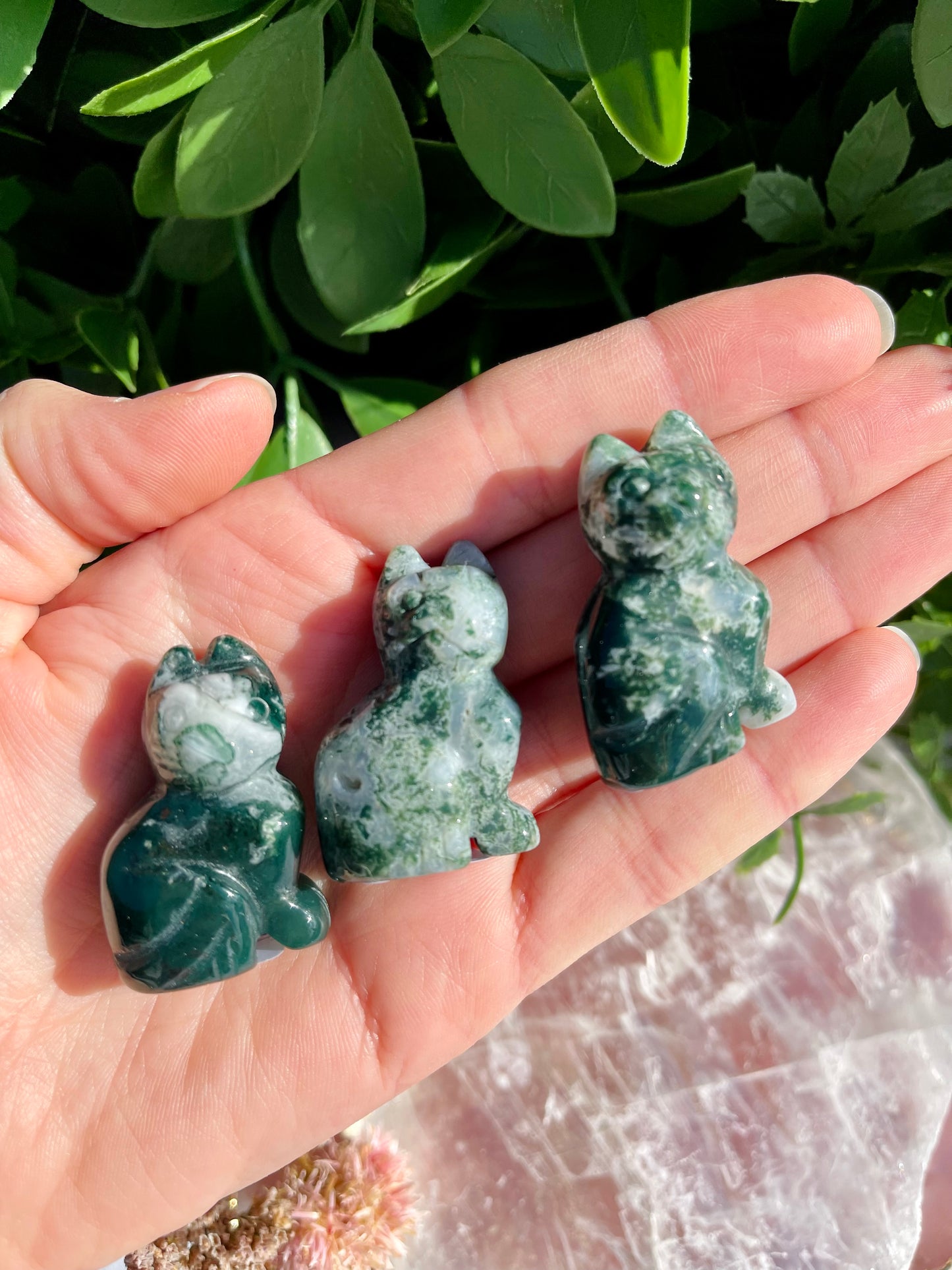 Green Moss Agate Cat