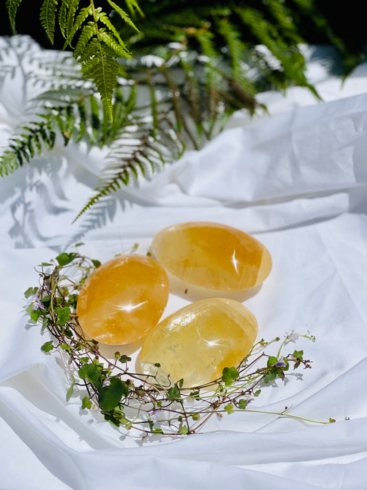 Honey Calcite Palmstone