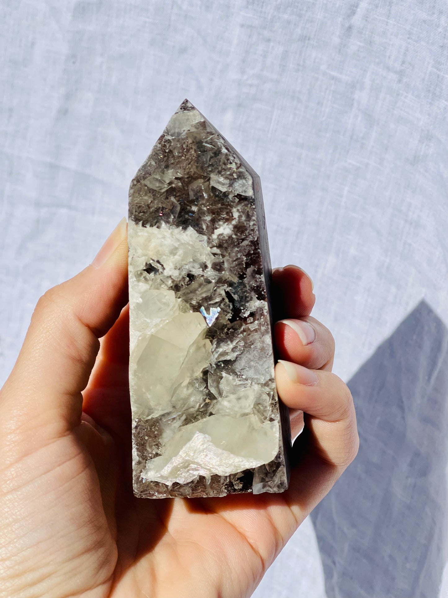 Black Sphalerite With Calcite Inclusion Point B