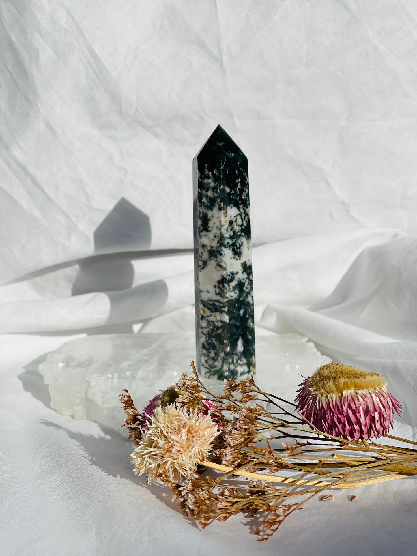 Green Moss Agate Point
