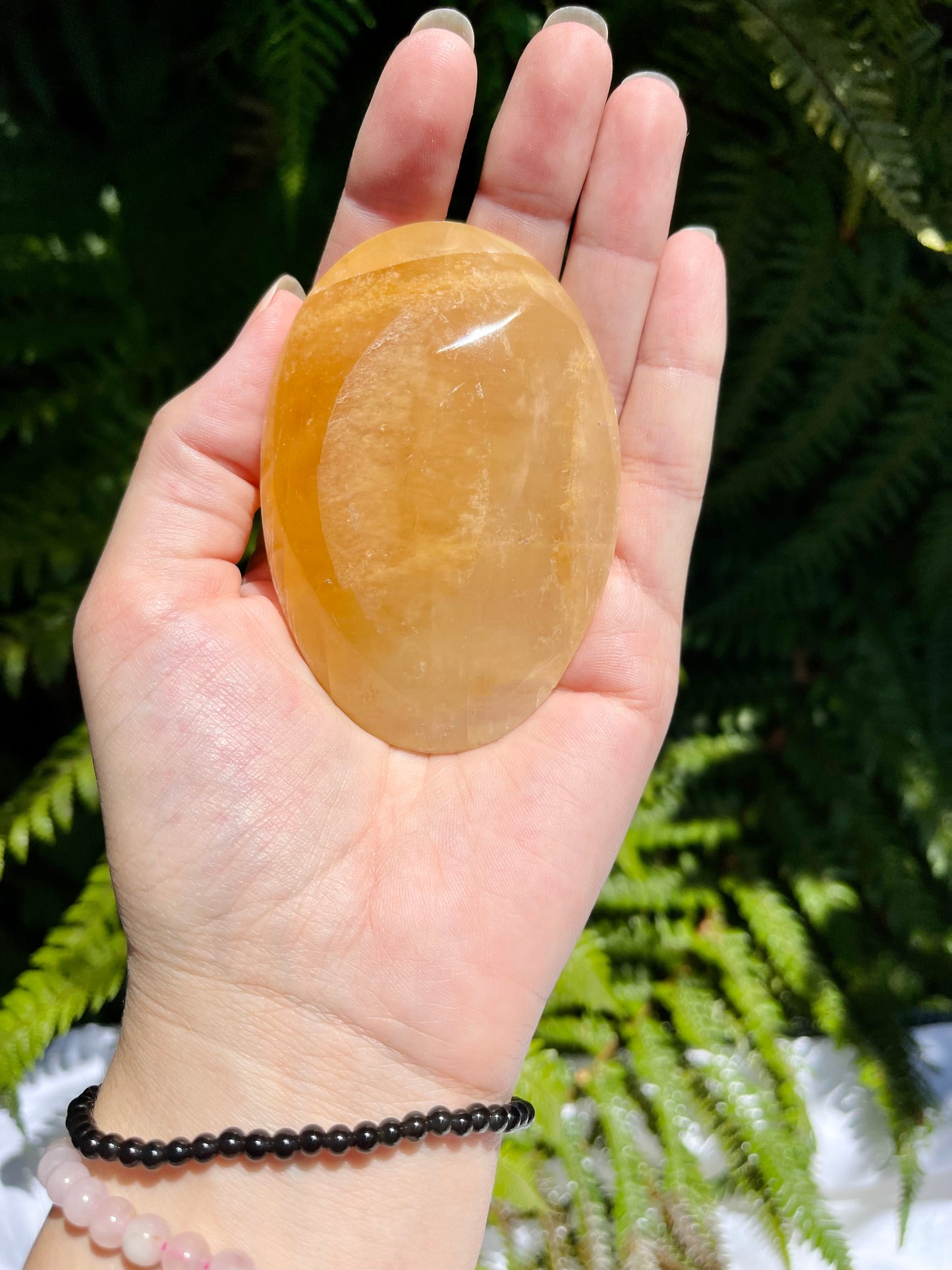 Honey Calcite Palmstone