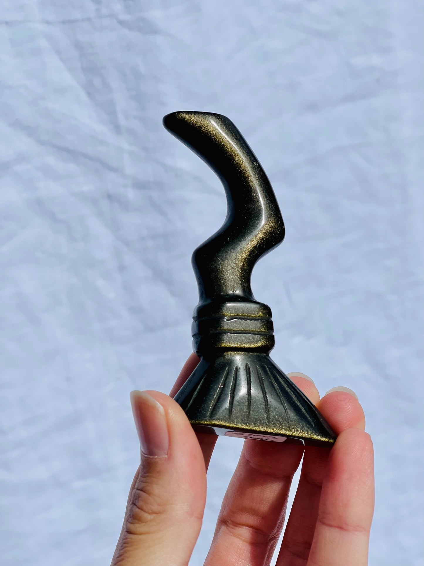 Golden Sheen Obsidian Witch Broom