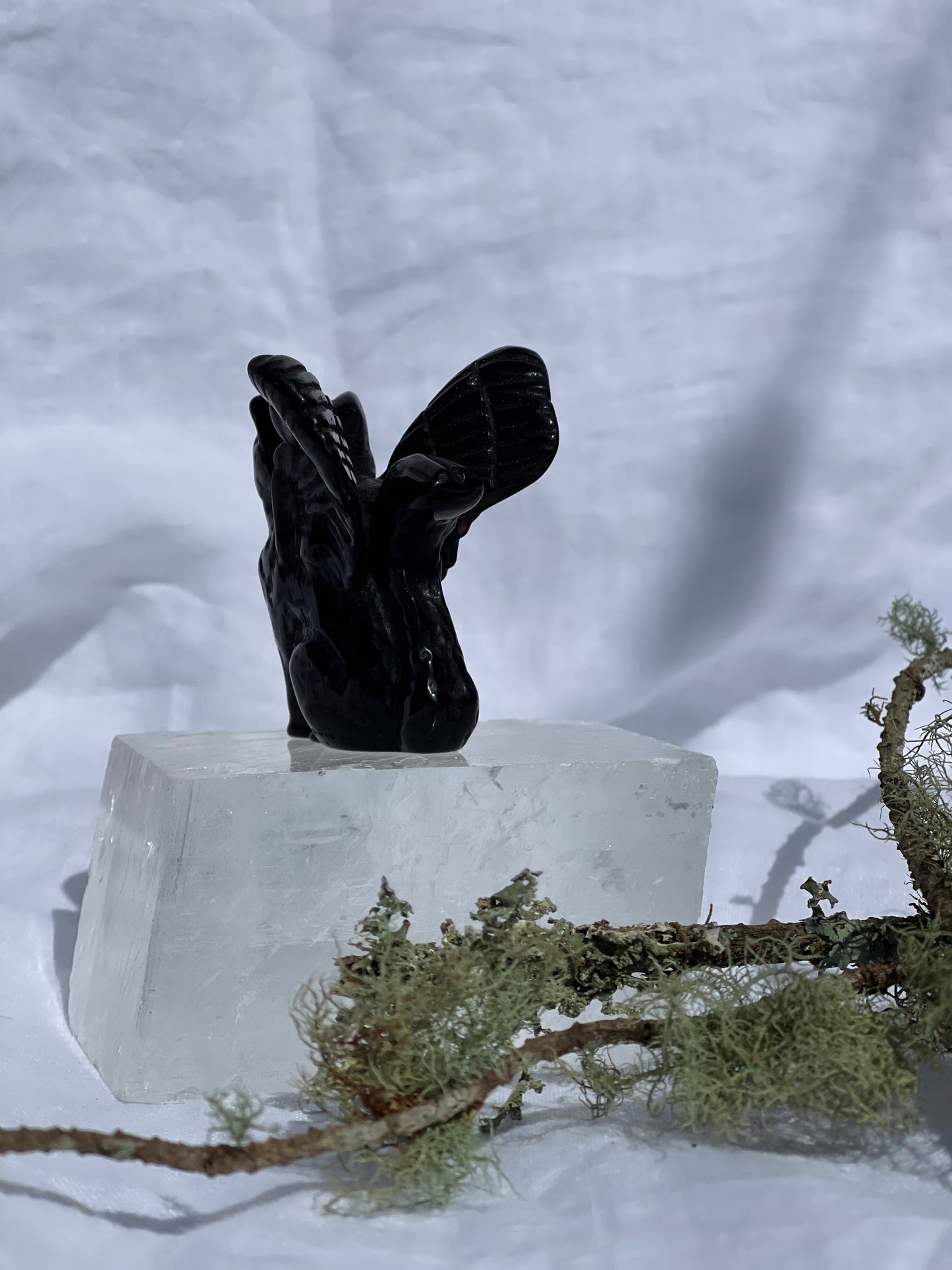 Black Obsidian Angel Cat