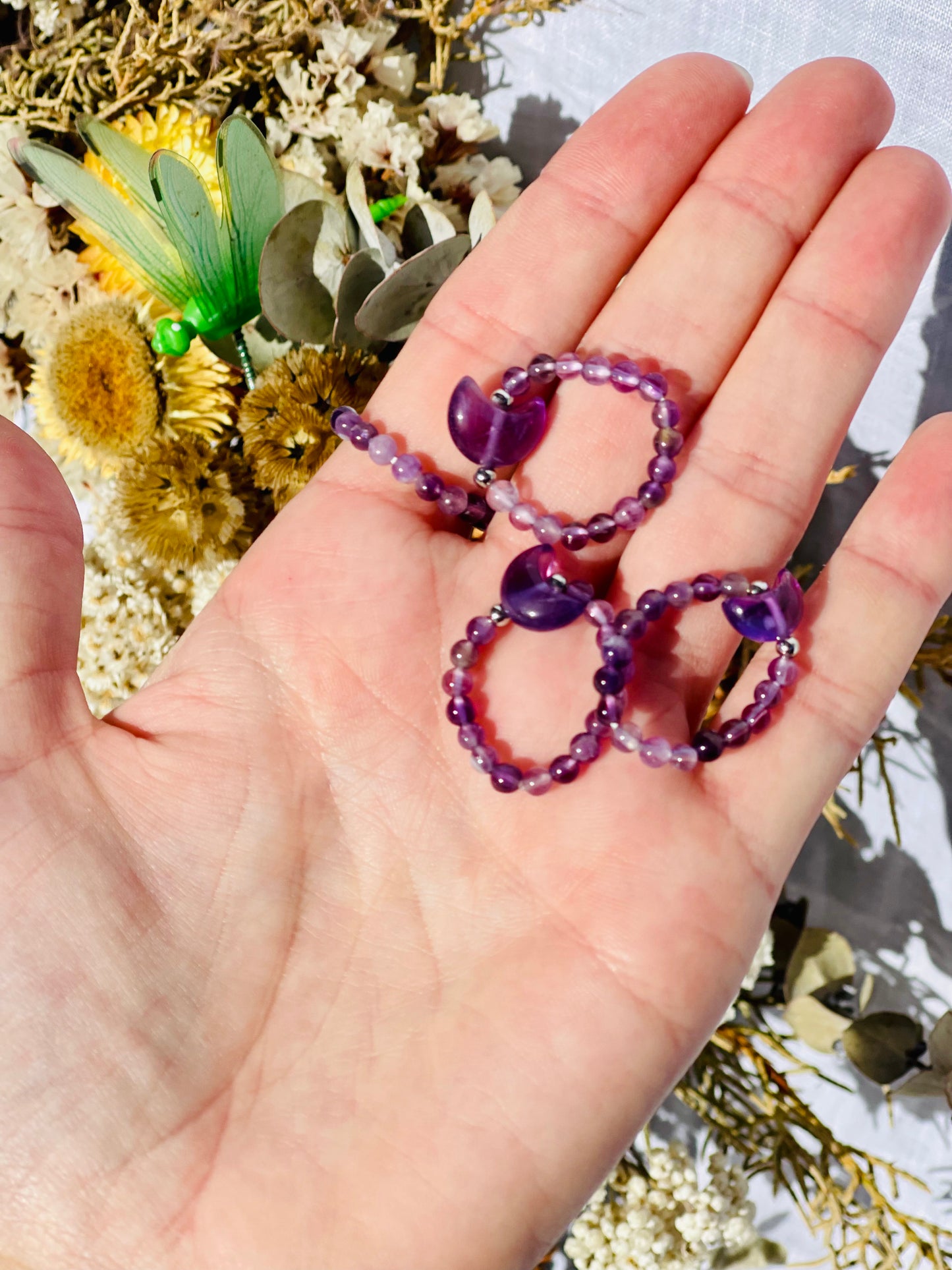 Amethyst Moon Ring