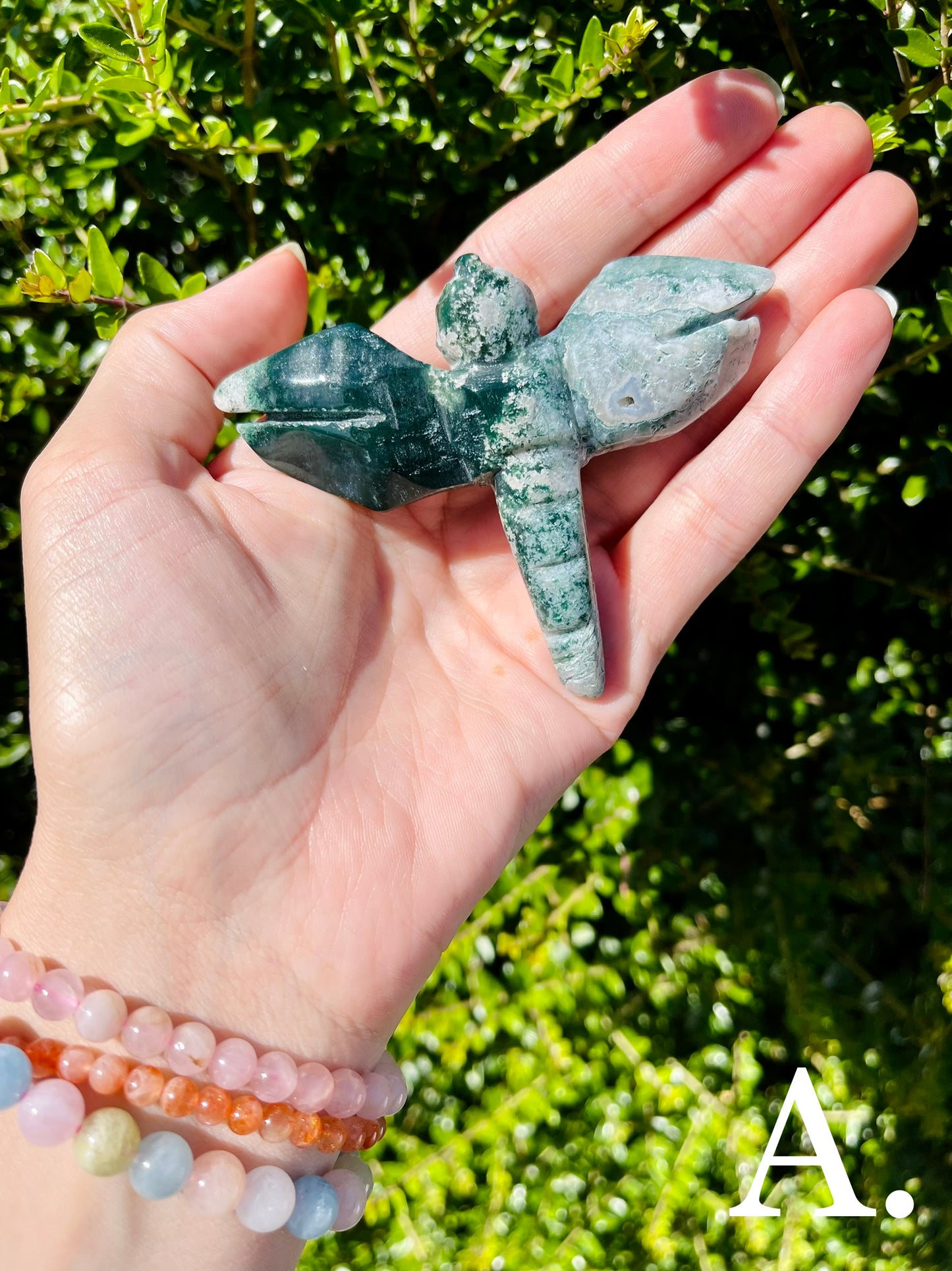 Moss Agate Dragonfly