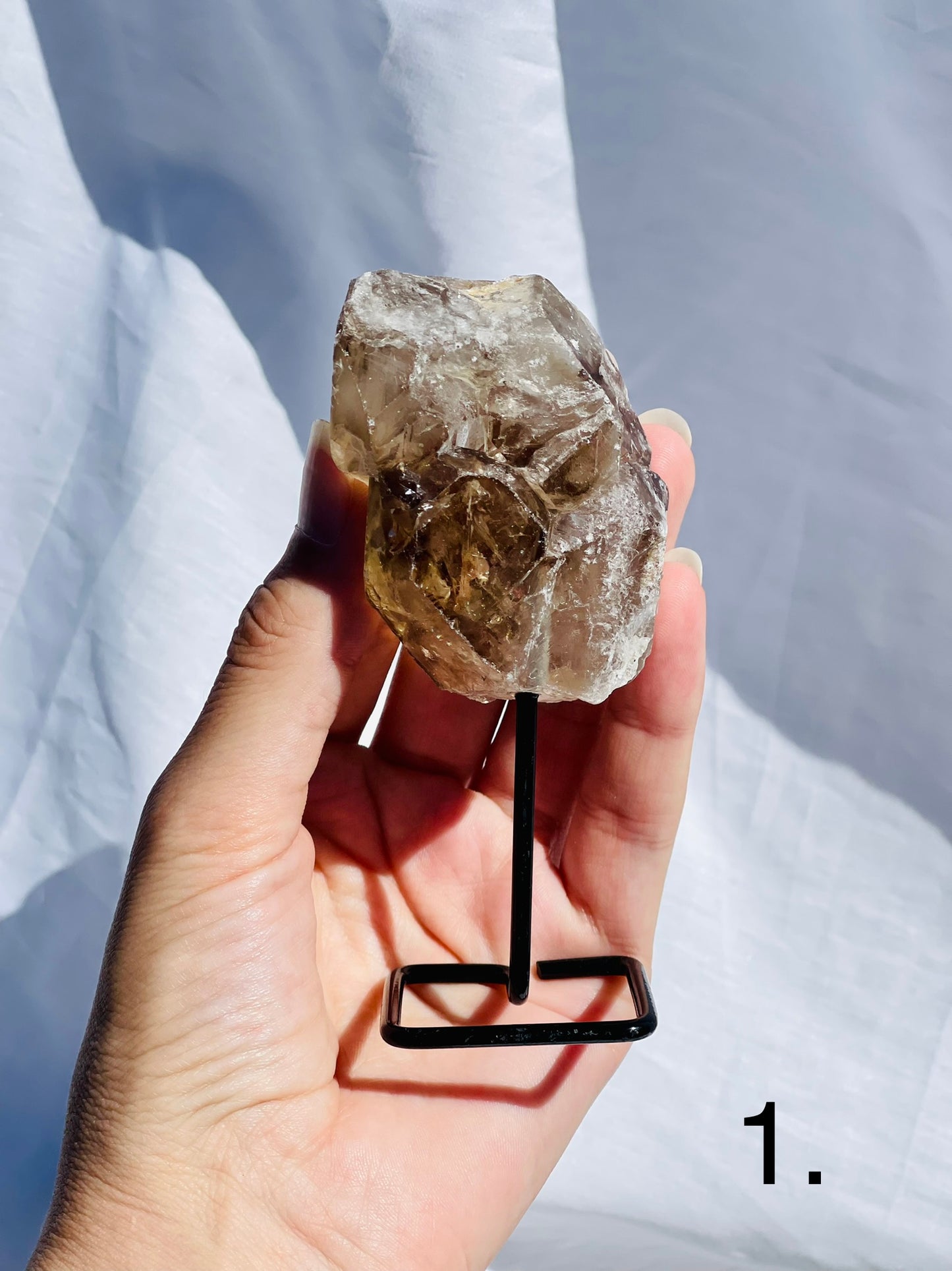 Alligator Smokey Quartz Cluster on Stand