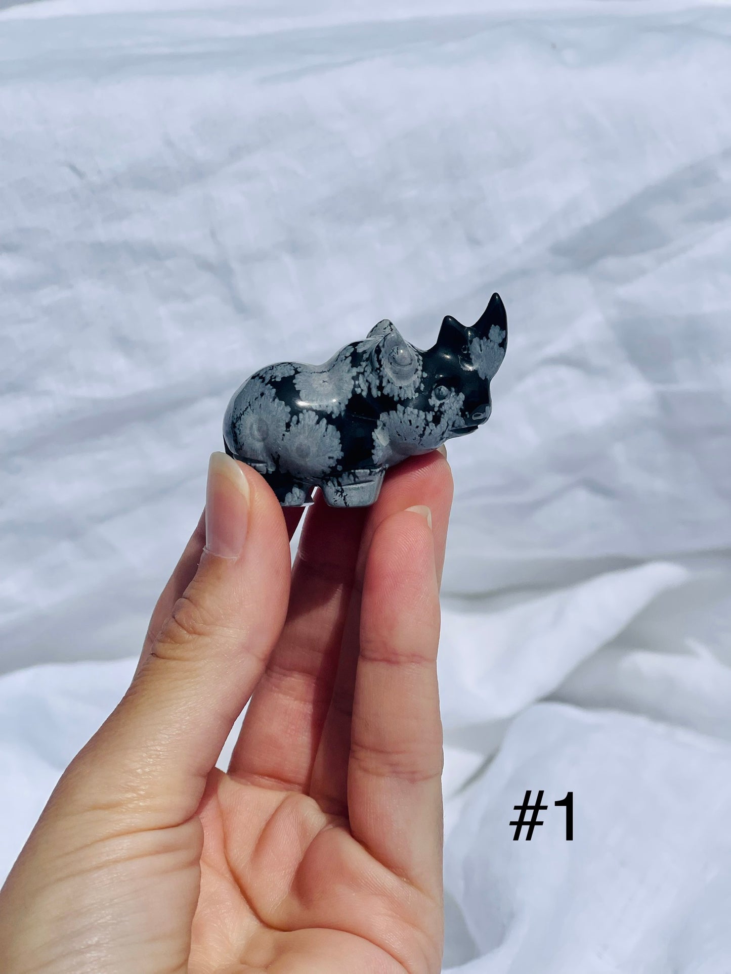 Snowflake Obsidian Rhino