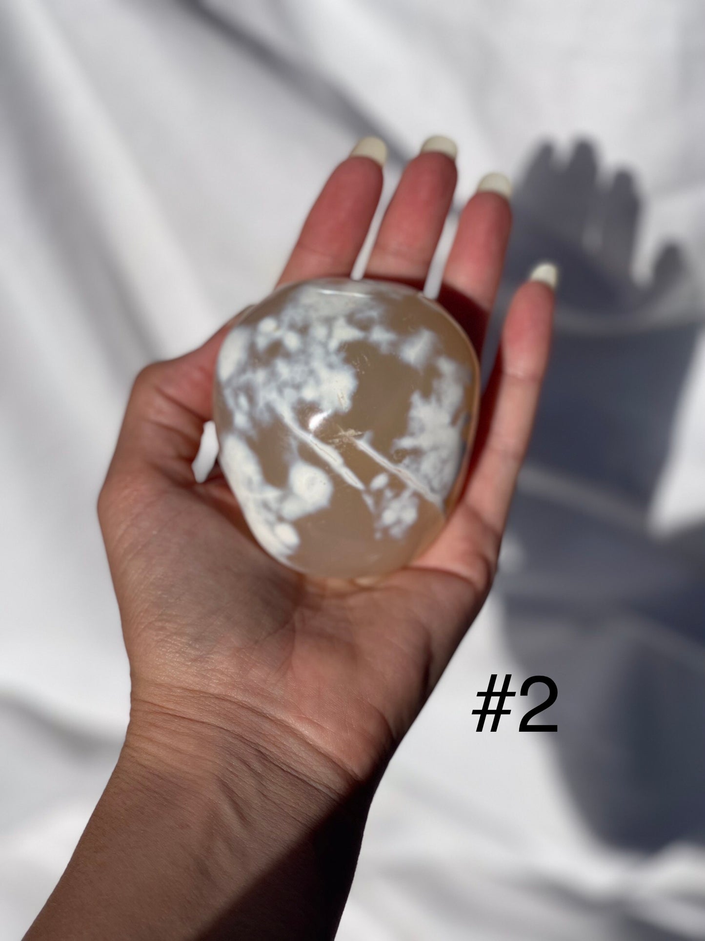 Pale Orca Agate Palm Stones