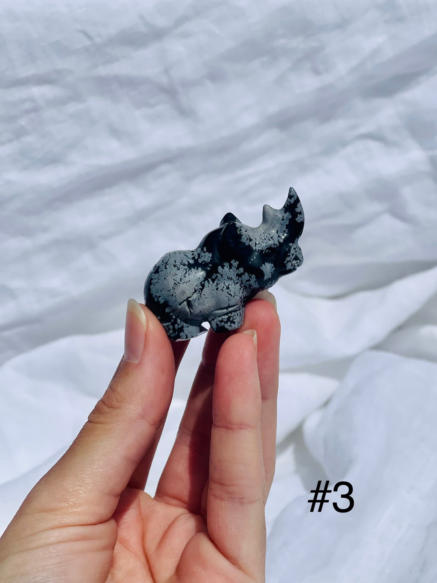 Snowflake Obsidian Rhino