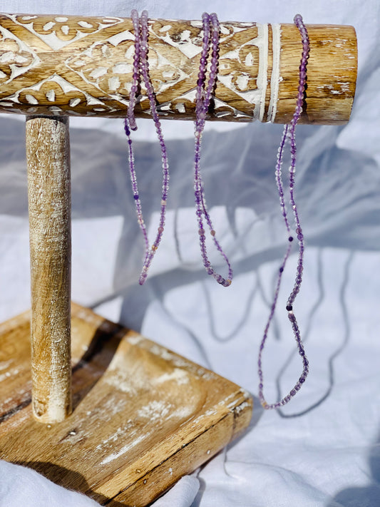 Amethyst Faceted Bead Wrap Bracelet
