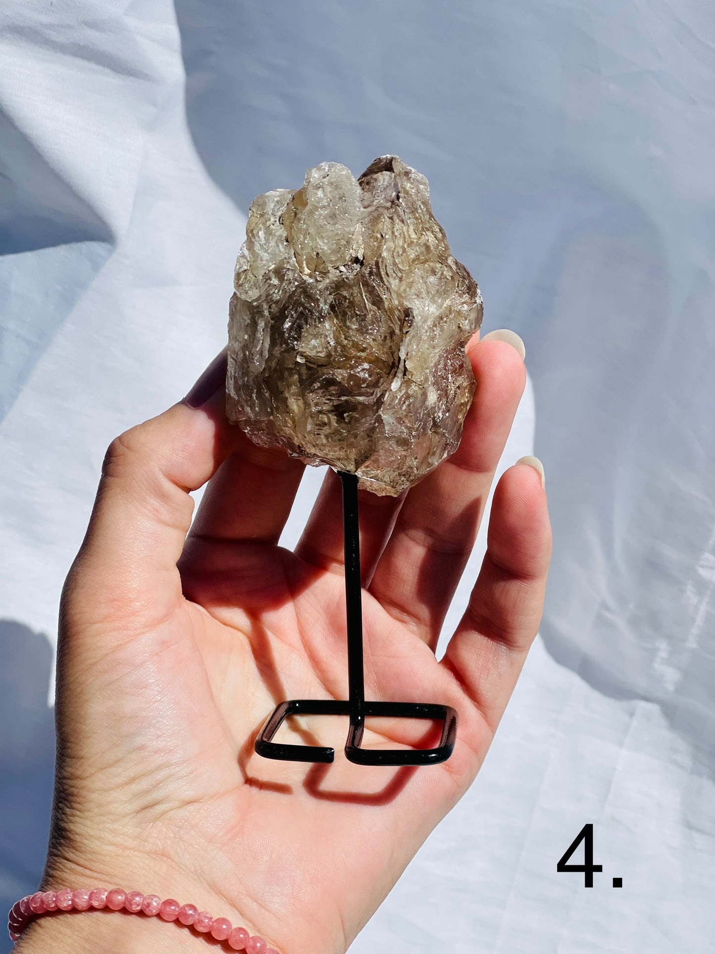 Alligator Smokey Quartz Cluster on Stand