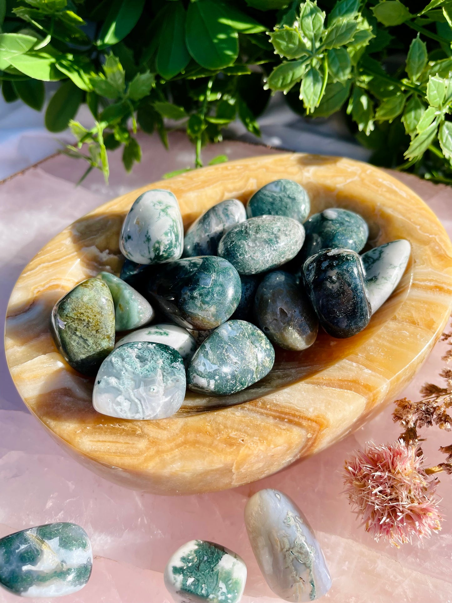 Moss Agate Tumble