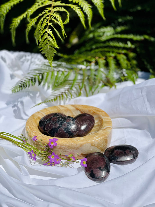 Garnet & Astrophyllite Palmstone