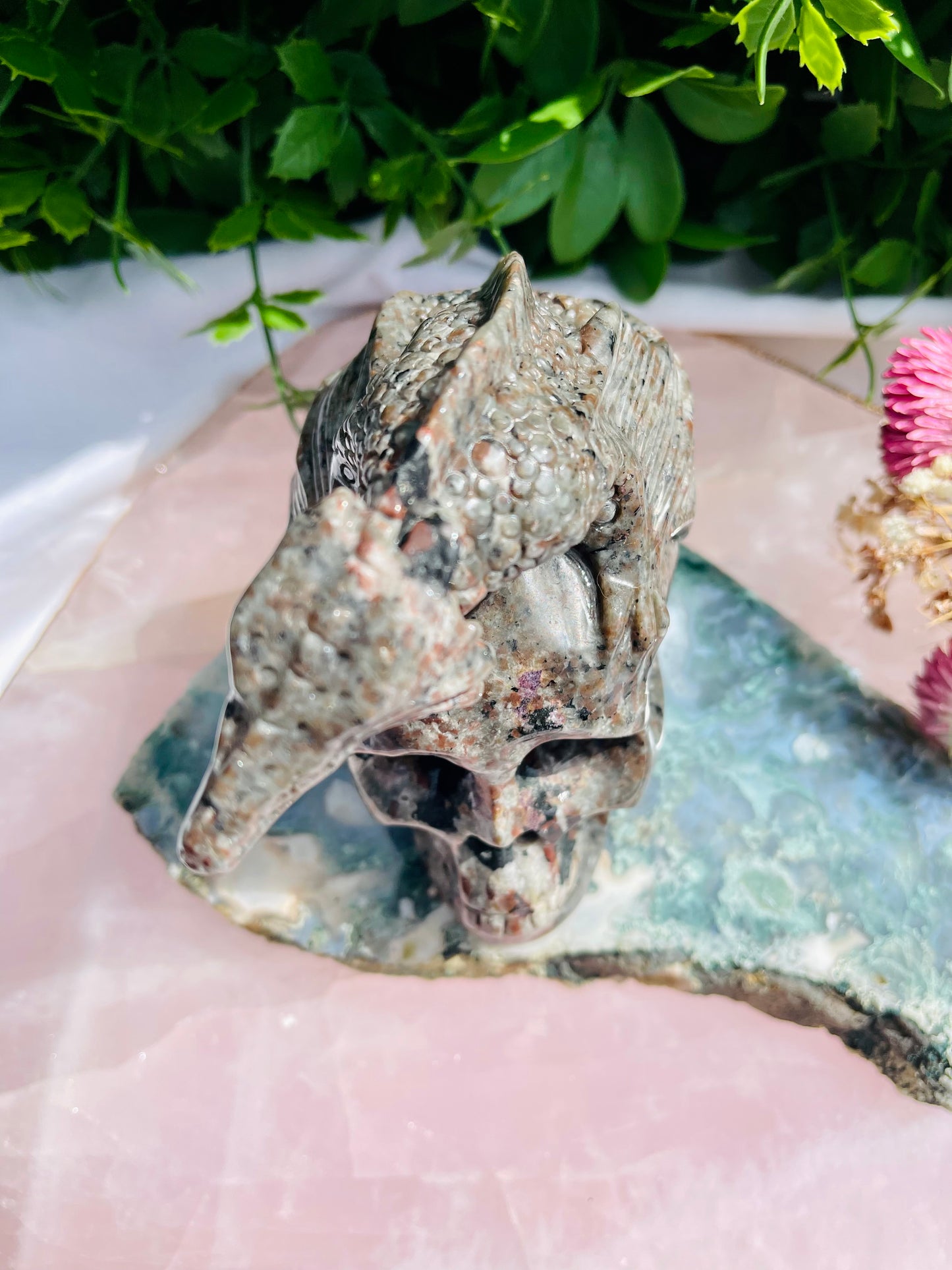 Yooperlite Skull With Dragon