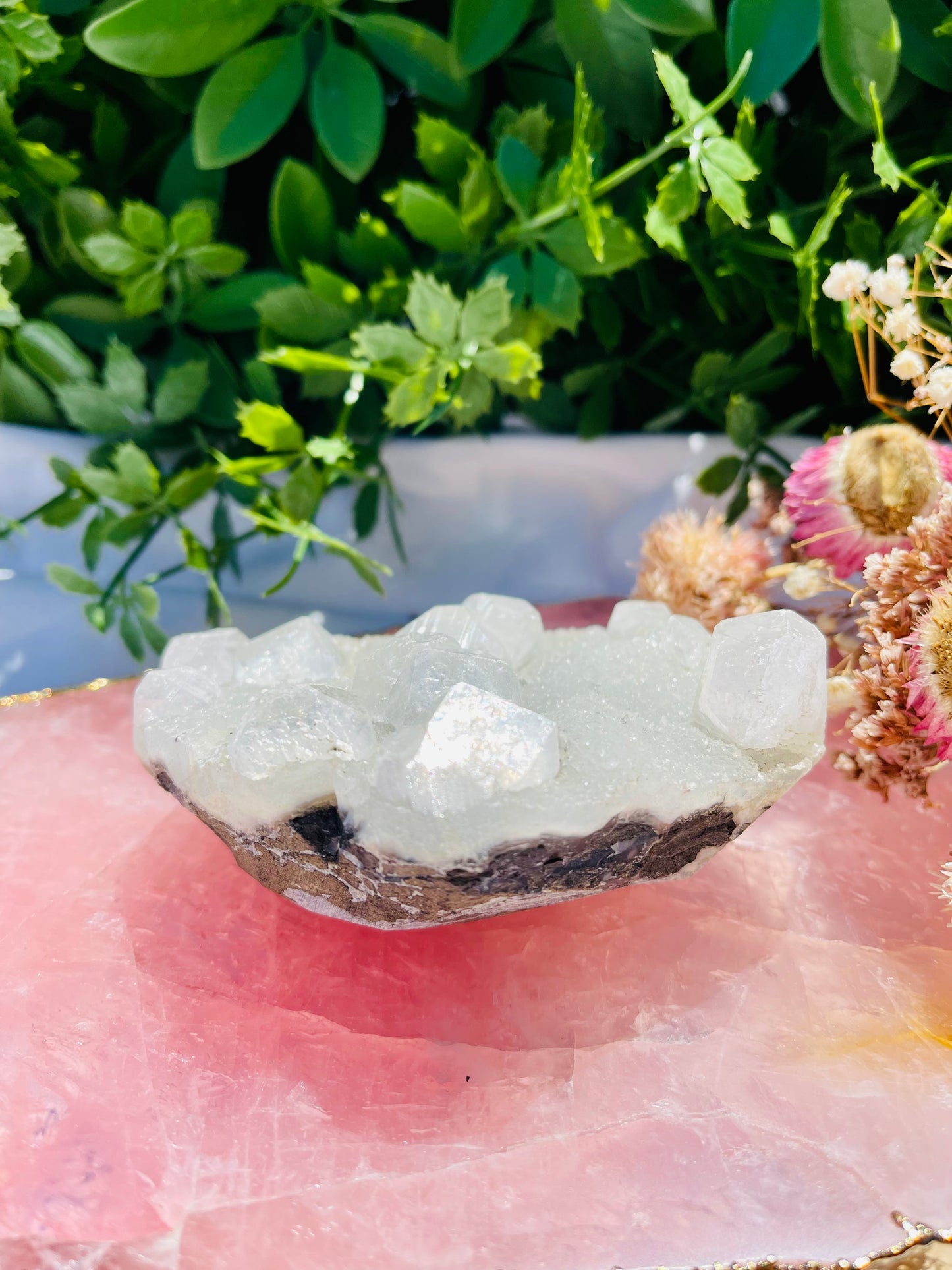 Apophyllite With Quartz And Calcite Specimen