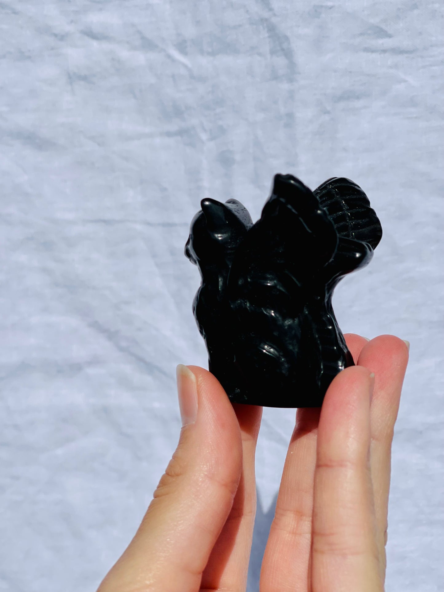 Black Obsidian Angel Cat