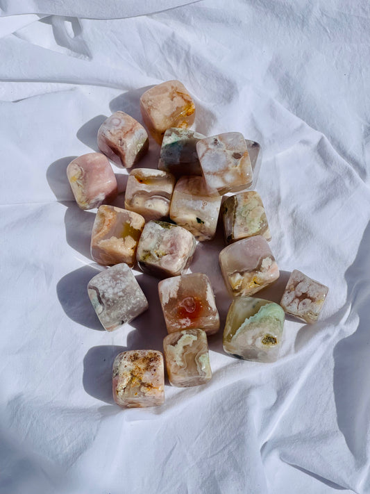 Flower Agate Cube