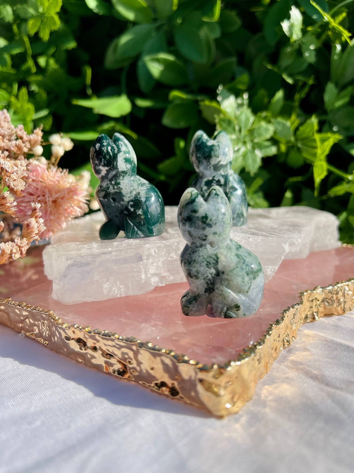 Green Moss Agate Cat