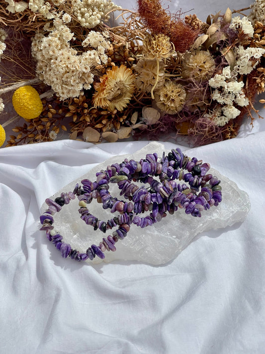 Charoite Chip Bracelet