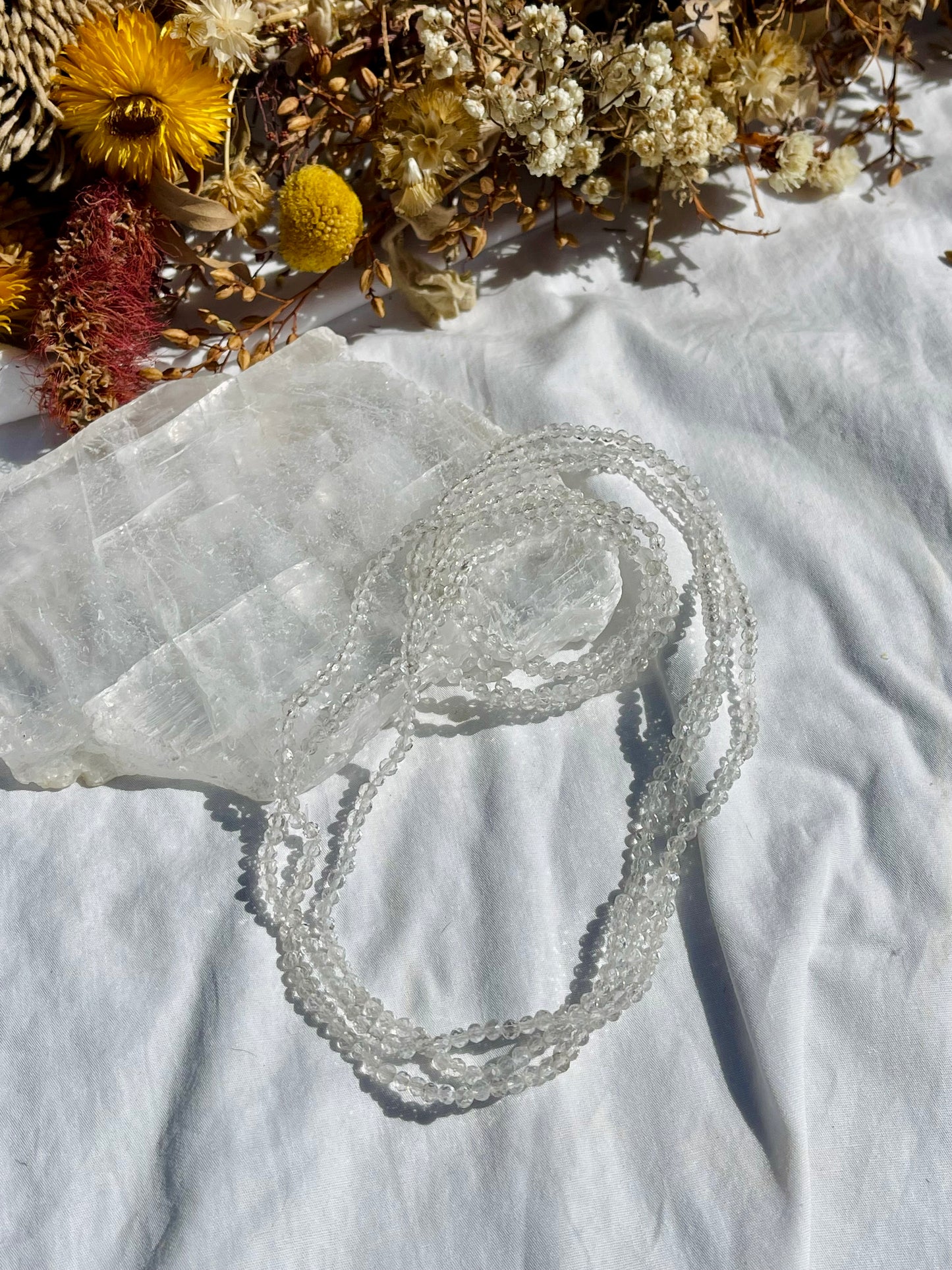 Clear Quartz Facet Wrap Bracelet