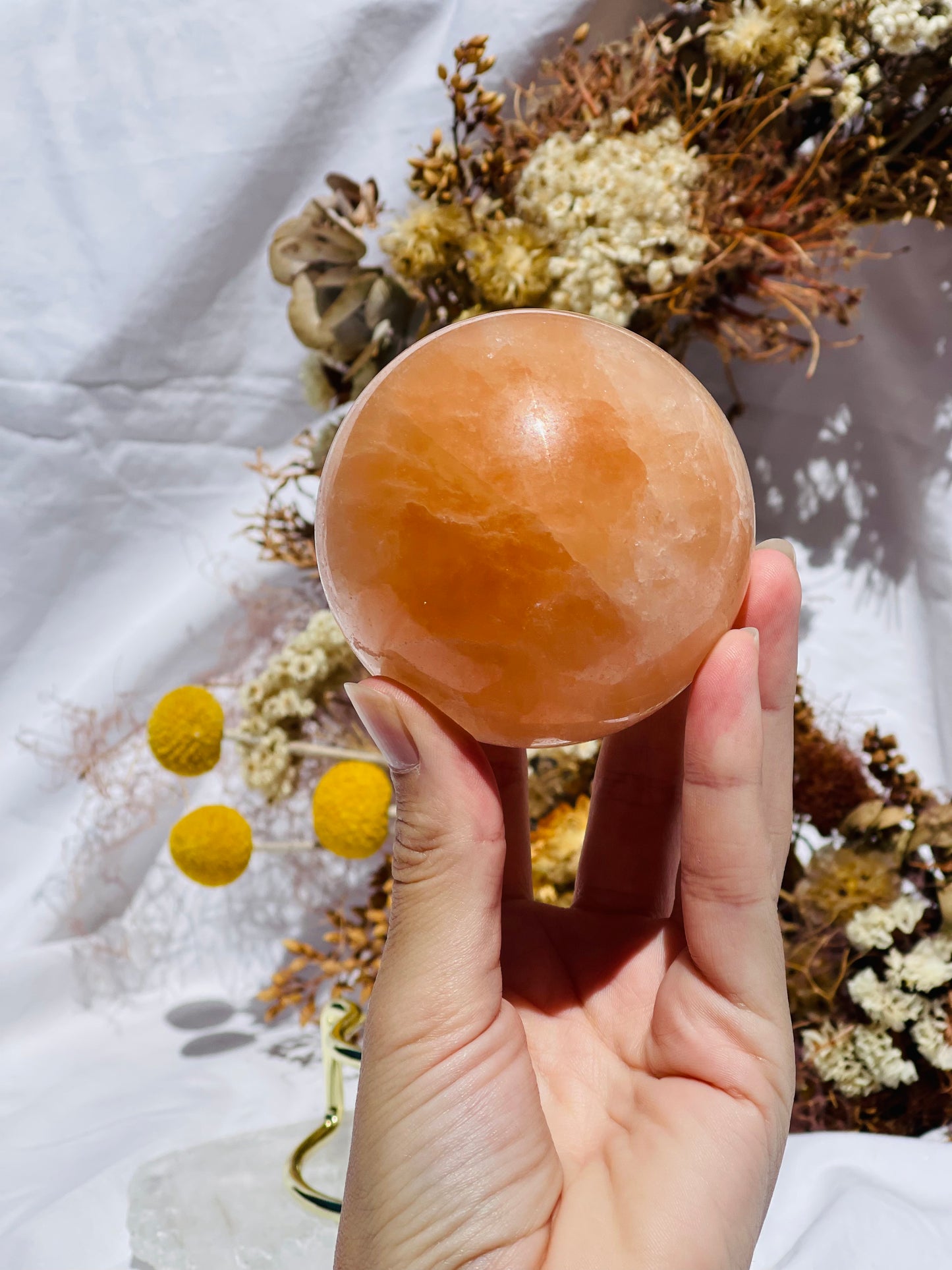 Orange Selenite Sphere