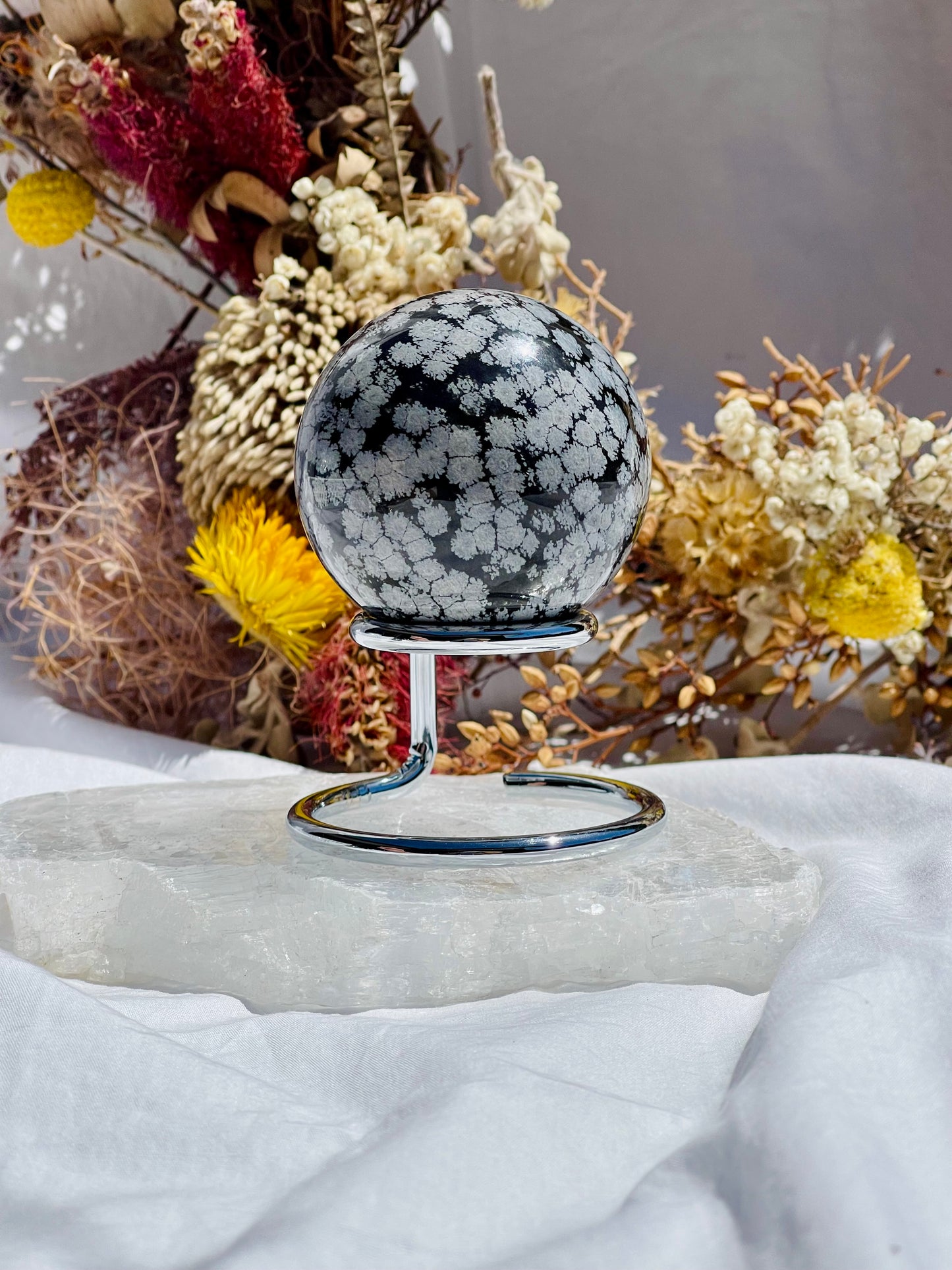 Snowflake Obsidian Sphere #2